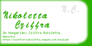 nikoletta cziffra business card